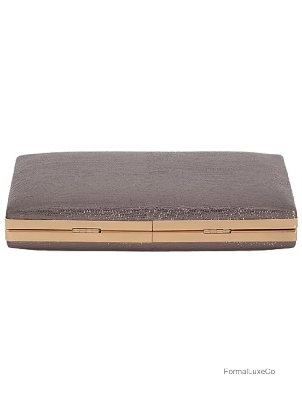 Metallic Material Hard Case Evening Party Clutch with Crossbody Chain